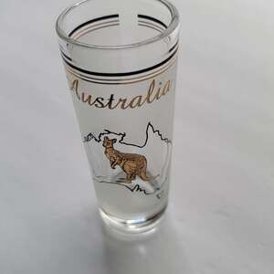 Australia Shot Glass Unisex Small Clear Glass Decorated Kangaroo Souvenir